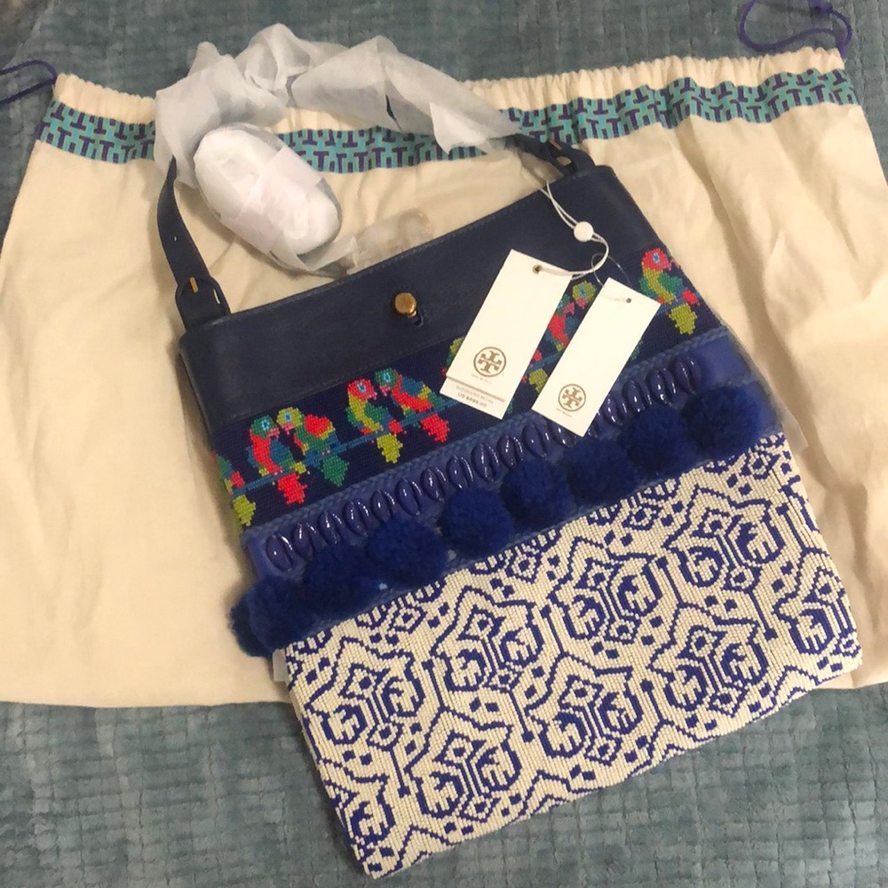 NWT Tory Burch Beaded Parrot Bag Purse $895